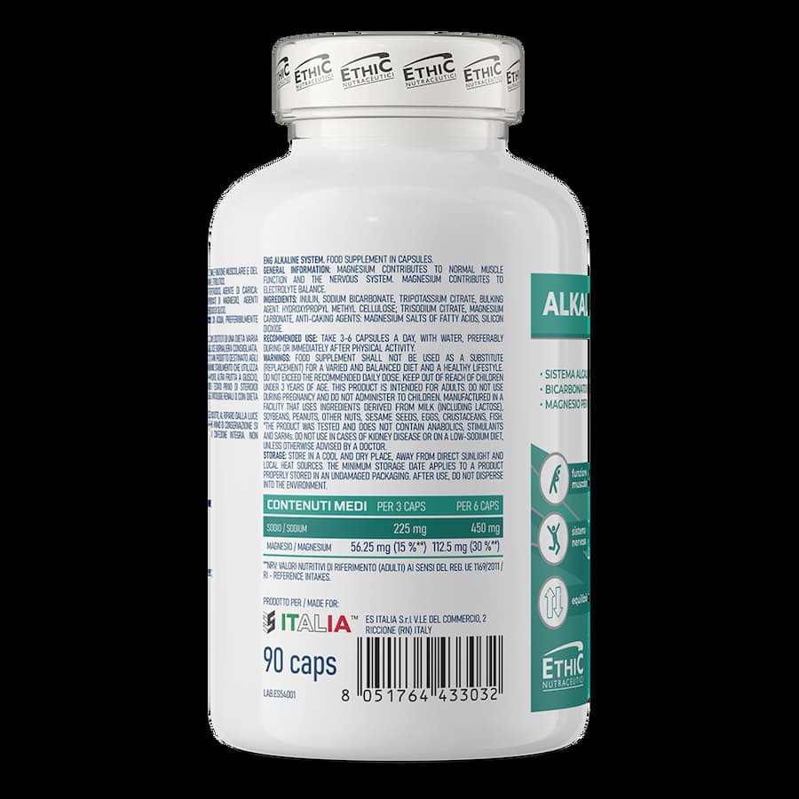 BALANCED ALKALINE SYSTEM FOR NORMAL MUSCLE FUNCTION. IN VEGETABLE CAPSULES - SUGAR-FREE 0