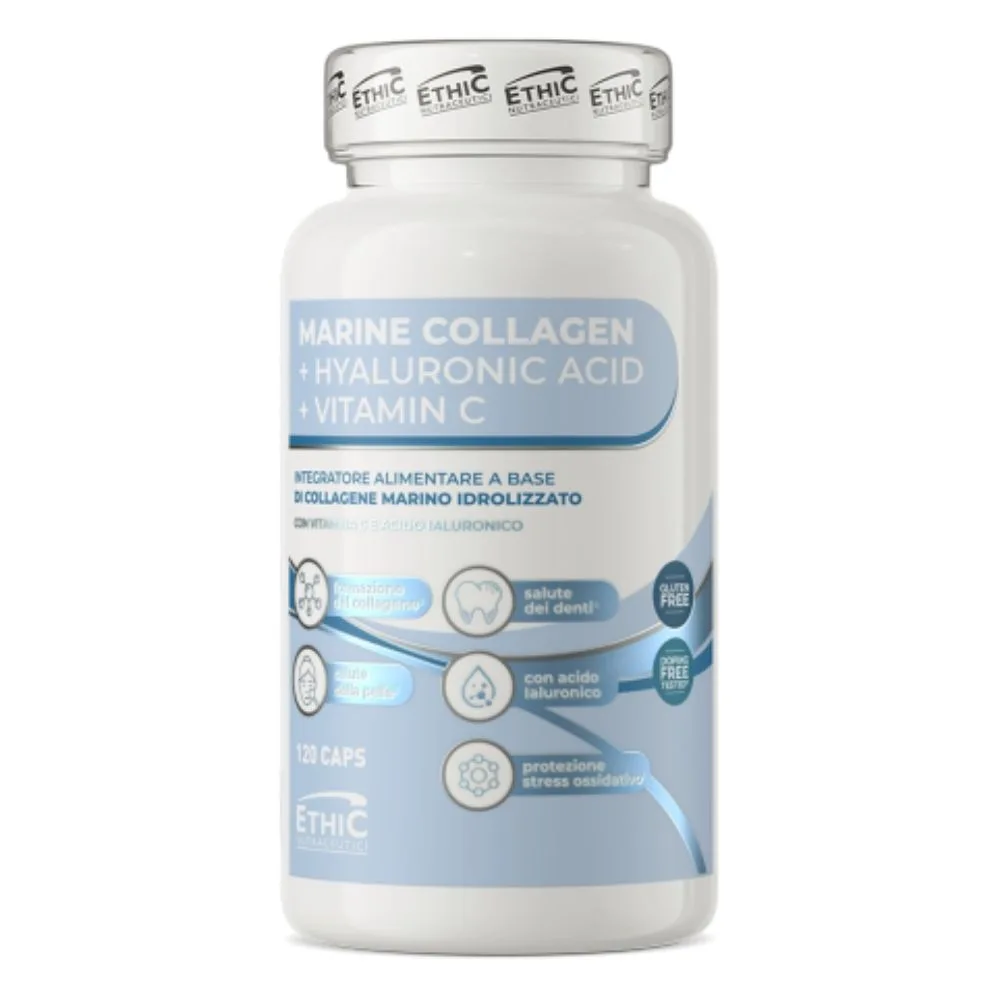 FOOD SUPPLEMENT BASED ON HYDROLYZED MARINE COLLAGEN, HYALURONIC ACID AND VITAMIN C 2