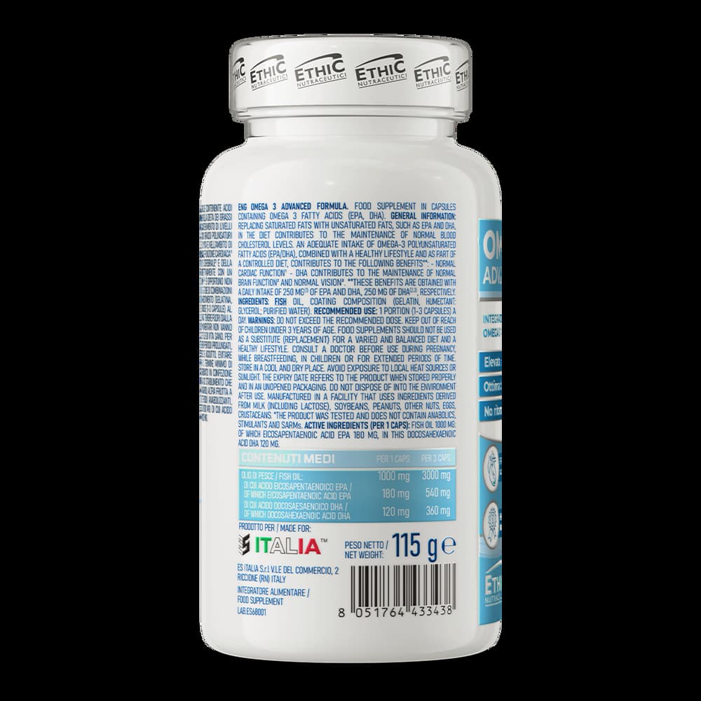 FOOD SUPPLEMENT WITH HIGHLY CONCENTRATED OMEGA 3 FATTY ACIDS 0