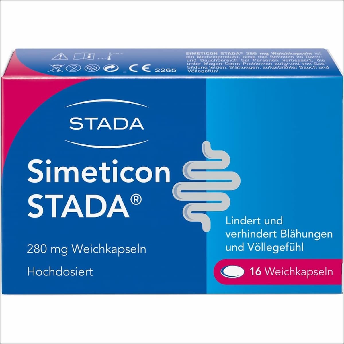 Dietary supplement against flatulence Stada Simeticon 280mg, 16 0