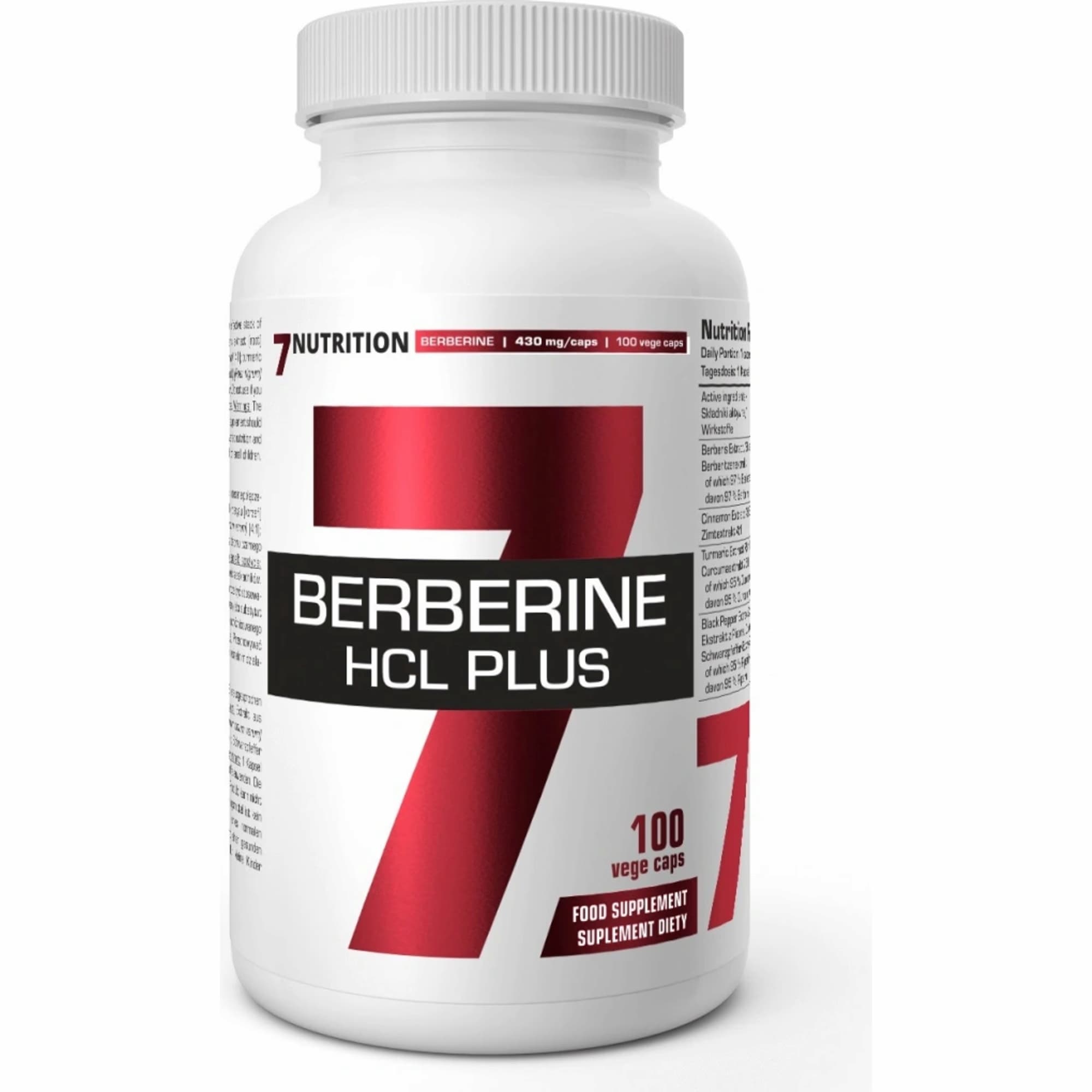 7 Nutrition BERBERINE HCL PLUS 100 capsules 0