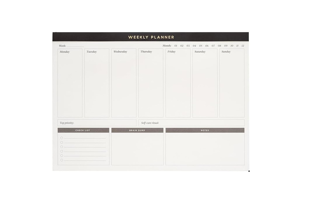 Kokonote Weekly Planner - Basic Studio / 64 Tear Off Pages, A4 Planner, Desk Organizer, Family Planner, Desk Calendar, Organizer Planner, To Do List Book, Weekly Desk Planner/Cute Stationery 0