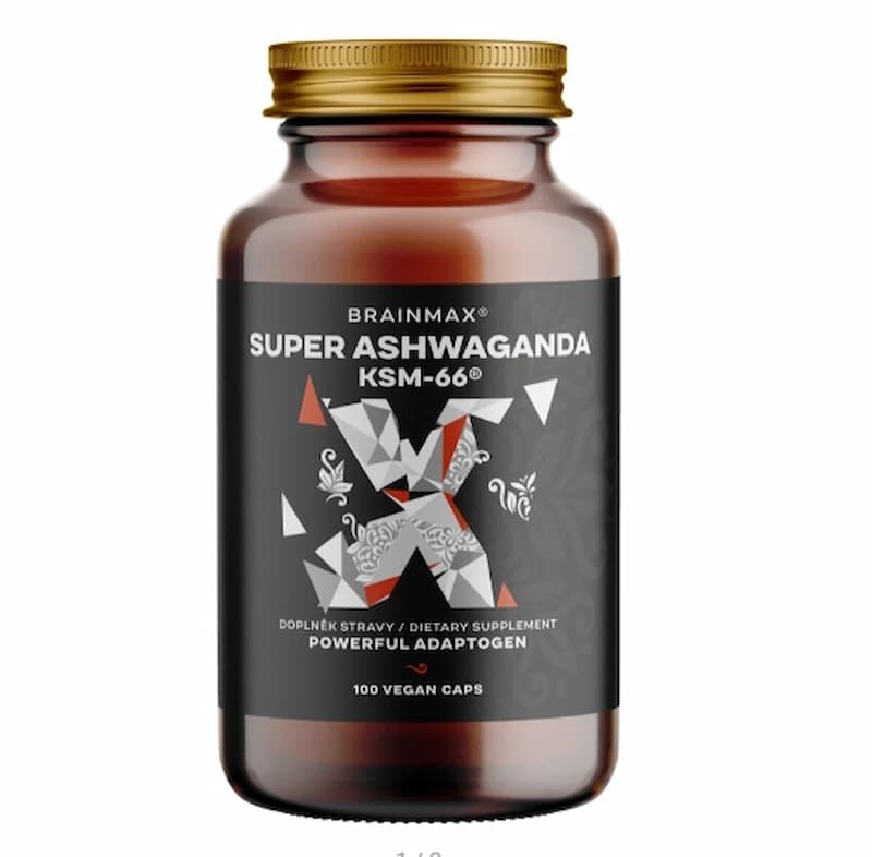 BrainMax Super BIO Ashwagandha extrakt KSM-6 100 rostlinných kapslí