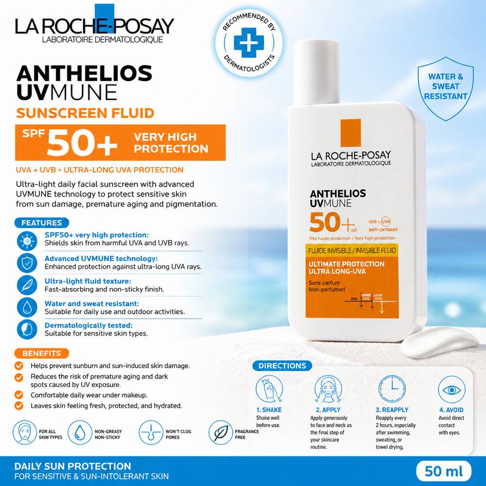 LA ROCHE-POSAY Anthelios UVMUNE Sunscreen Fluid SPF50+ 50 ml