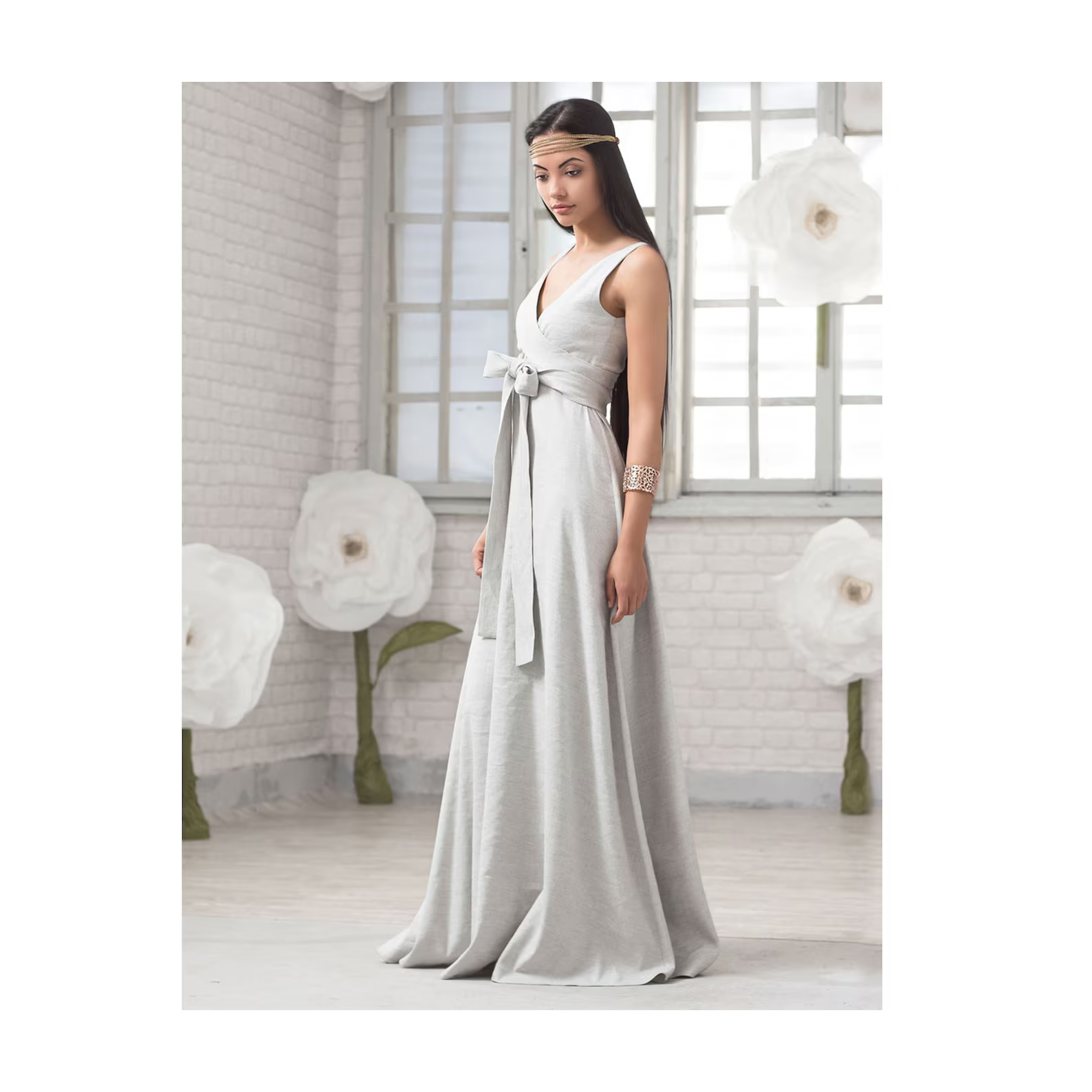 Linen wedding dress, formal dress, bridesmaid dress, goddess dress, linen clothing, dresses for women, wedding guest, evening dress, A-line 0
